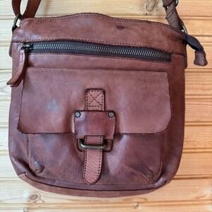 Harbour 2nd Messenger Bag Leather Crossbody Distressed Cognac Collegiate School